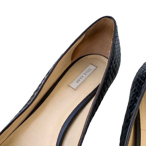 Cole Haan Collection Woven Leather Pumps Shoes Classic Style Size 9 Black - Picture 5 of 9